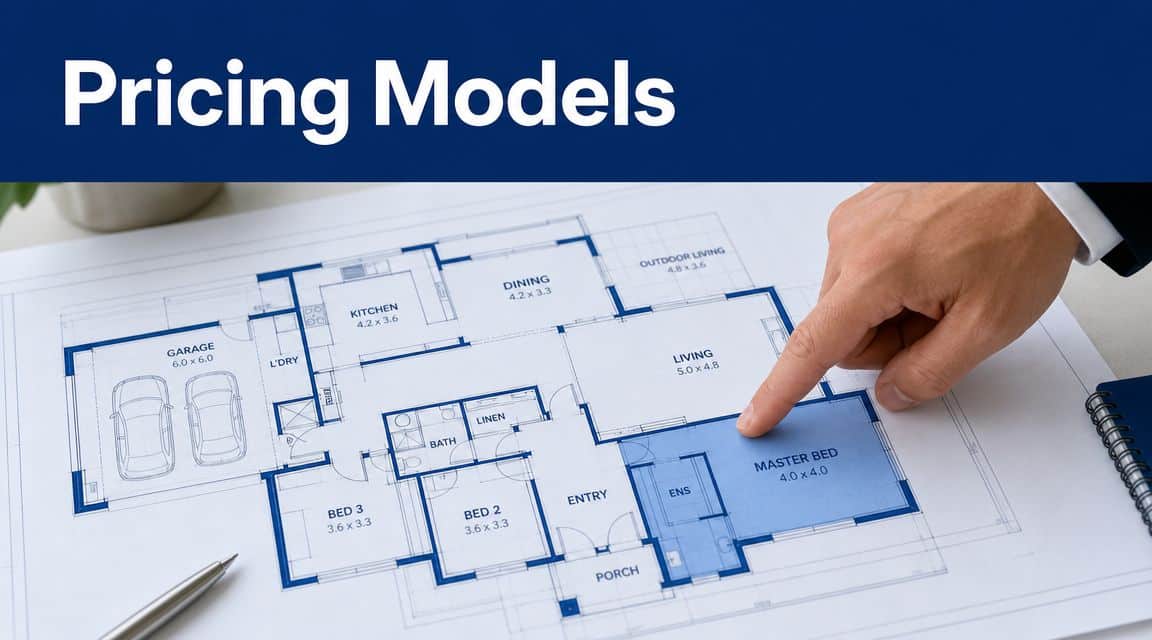 A professional analyzing a residential floor plan blueprint while discussing home renovation and carpet cleaning service costs.