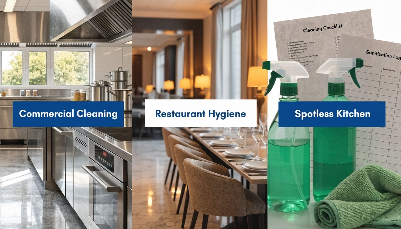 A complete guide to commercial cleaning services for restaurants. Learn about compliance, costs, and how to find vetted local cleaners on Cleaner Connect.